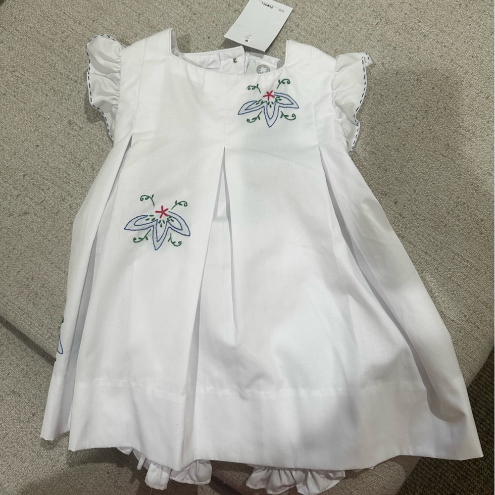 The Proper Peony hand embroidered dress & bloomer set